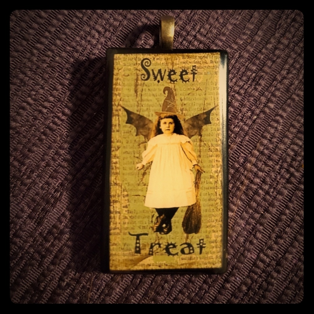 Holiday Fall Halloween Domino Pendant